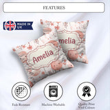 Custom Name Cute Balloon Pastel Kids Party Seamless Pattern Name Square Filled Cushion Throw Pillow Sofa Bed Home Decor Zip Washable UK Made