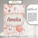 Cute Balloon Pastel Kids Party Seamless Pattern Name Unique Gift  Personalised Custom Name Super Soft Fleece Blanket Bed Sofa Throw