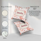 Custom Name Cute Balloon Pastel Kids Party Seamless Pattern Name Square Filled Cushion Throw Pillow Sofa Bed Home Decor Zip Washable UK Made