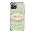 Soft Green Floral Bird Garden Seamless Pattern Custom Name Protective Phone Case Mobile Cover Durable Everyday Smartphone Shock Resistant