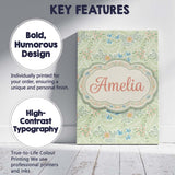Personalised Name Soft Green Floral Bird Custom  Unique Gift Idea Elegant Feature Canvas Wall Art Print Decor Picture Ready to Hang
