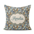 Custom Name Art Nouveau Lily Bell Floral Seamless Pattern Cute Square Filled Cushion Throw Pillow Sofa Bed Home Decor Zip Washable UK Made