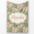 Vintage Lily Of The Valley Tile Seamless Pattern Name Cute Unique  Personalised Custom Name Super Soft Fleece Blanket Bed Sofa Throw
