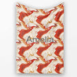Abstract Marble Red Beige Swirl Seamless Pattern Name Cute Unique  Personalised Custom Name Super Soft Fleece Blanket Bed Sofa Throw