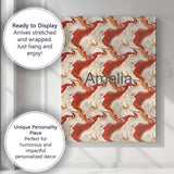 Personalised Name Abstract Marble Red Beige Custom  Bespoke Interior Contemporary Canvas Wall Art Print Decor Picture Ready to Hang