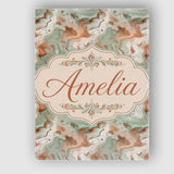 Personalised Name Muted Green Brown Marble Custom  Unique Gift Idea Elegant Feature Canvas Wall Art Print Decor Picture Ready to Hang