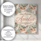 Personalised Name Muted Green Brown Marble Custom  Unique Gift Idea Elegant Feature Canvas Wall Art Print Decor Picture Ready to Hang