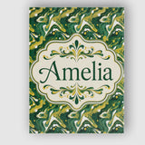 Personalised Name Deep Green Gold Liquid Custom  Unique Gift Idea Elegant Feature Canvas Wall Art Print Decor Picture Ready to Hang