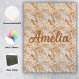 Personalised Name Neutral Beige Cream Custom Modern Room Accent Creative Decorator Style Canvas Wall Art Print Decor Picture Ready to Hang