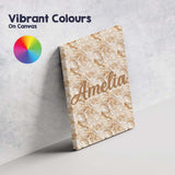 Personalised Name Neutral Beige Cream Custom Modern Room Accent Creative Decorator Style Canvas Wall Art Print Decor Picture Ready to Hang