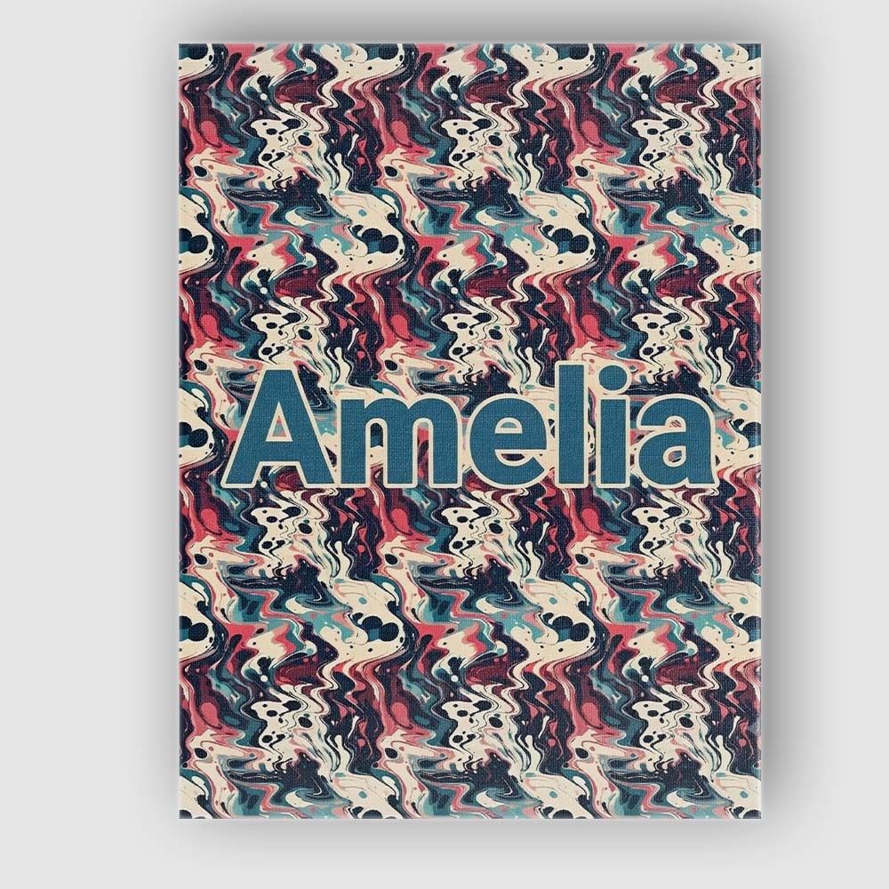 Personalised Name Retro Dark Abstract Paint Custom  Bespoke Interior Contemporary Canvas Wall Art Print Decor Picture Ready to Hang