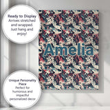 Personalised Name Retro Dark Abstract Paint Custom  Bespoke Interior Contemporary Canvas Wall Art Print Decor Picture Ready to Hang