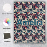 Personalised Name Retro Dark Abstract Paint Custom  Bespoke Interior Contemporary Canvas Wall Art Print Decor Picture Ready to Hang