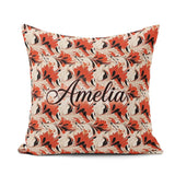 Custom Name Bold Red Black Cream Fluid Marble Seamless Name Cute Square Filled Cushion Throw Pillow Sofa Bed Home Decor Zip Washable UK Made