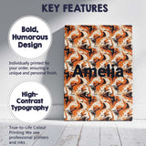 Personalised Name Orange Cream Black Fluid Custom  Unique Gift Idea Elegant Feature Canvas Wall Art Print Decor Picture Ready to Hang