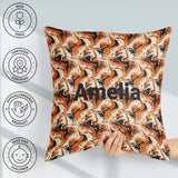 Custom Name Orange Cream Black Marble Seamless Pattern Name Cute Square Filled Cushion Throw Pillow Sofa Bed Home Decor Zip Washable UK Made