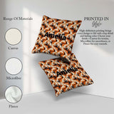Custom Name Orange Cream Black Marble Seamless Pattern Name Cute Square Filled Cushion Throw Pillow Sofa Bed Home Decor Zip Washable UK Made