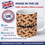 Personalized Custom Name Orange Cream Black Fluid Marble Seamless Pattern Name Cute Unique 11oz Ceramic Coffee Tea Mug White Large Handle