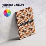 Personalised Name Orange Cream Black Fluid Custom  Unique Gift Idea Elegant Feature Canvas Wall Art Print Decor Picture Ready to Hang