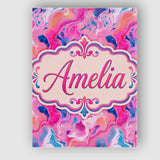 Personalised Name Vibrant Pink Blue Abstract Custom Bespoke  Contemporary Display Canvas Wall Art Print Decor Picture Ready to Hang