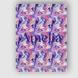 Personalised Name Purple Pink Liquid Marble Custom  Bespoke Interior Contemporary Canvas Wall Art Print Decor Picture Ready to Hang