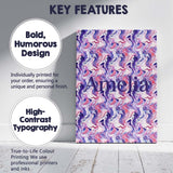 Personalised Name Purple Pink Liquid Marble Custom  Bespoke Interior Contemporary Canvas Wall Art Print Decor Picture Ready to Hang
