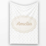Minimal Gold Star Seamless Pattern on Soft Grey Background Lovely  Personalised Custom Name Super Soft Fleece Blanket Bed Sofa Throw