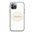 Minimal Gold Star Seamless Pattern on Soft Grey Custom Name Protective Phone Case Mobile Cover Durable Everyday Smartphone Shock Resistant