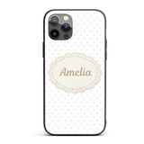 Minimal Gold Star Seamless Pattern on Soft Grey Custom Name Protective Phone Case Mobile Cover Durable Everyday Smartphone Shock Resistant