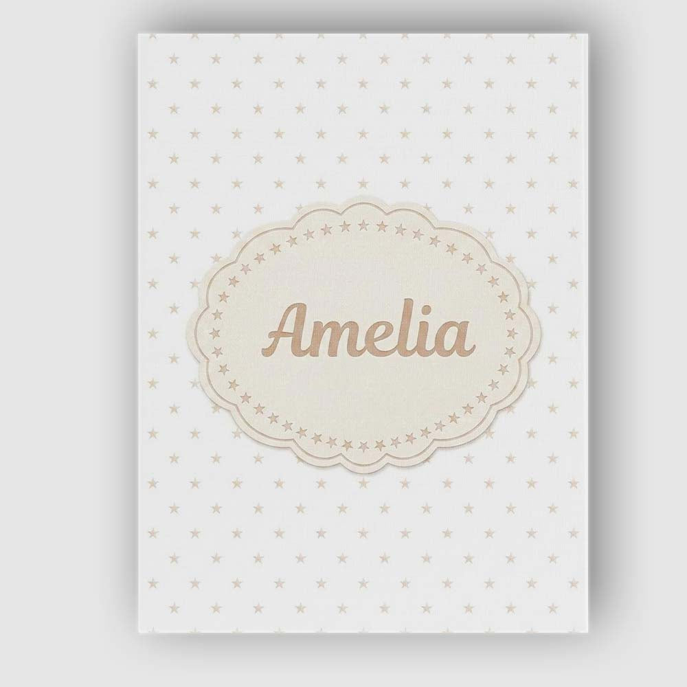Personalised Name Minimal Gold Star Seamless Custom Bespoke  Contemporary Display Canvas Wall Art Print Decor Picture Ready to Hang
