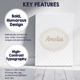 Personalised Name Minimal Gold Star Seamless Custom Bespoke  Contemporary Display Canvas Wall Art Print Decor Picture Ready to Hang