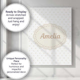 Personalised Name Minimal Gold Star Seamless Custom Bespoke  Contemporary Display Canvas Wall Art Print Decor Picture Ready to Hang