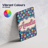 Personalised Name Colorful Donut Sprinkles Custom  Unique Gift Idea Elegant Feature Canvas Wall Art Print Decor Picture Ready to Hang