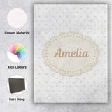 Personalised Name Minimal Gold Star Seamless Custom Bespoke  Contemporary Display Canvas Wall Art Print Decor Picture Ready to Hang