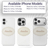 Minimal Gold Star Seamless Pattern on Soft Grey Custom Name Protective Phone Case Mobile Cover Durable Everyday Smartphone Shock Resistant