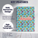 Personalised Name Pastel Donut Sweet Treat Custom  Unique Gift Idea Elegant Feature Canvas Wall Art Print Decor Picture Ready to Hang