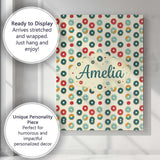 Personalised Name Minimal Donut Icons on Custom  Unique Gift Idea Elegant Feature Canvas Wall Art Print Decor Picture Ready to Hang