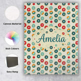 Personalised Name Minimal Donut Icons on Custom  Unique Gift Idea Elegant Feature Canvas Wall Art Print Decor Picture Ready to Hang