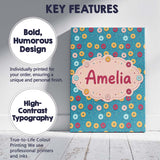 Personalised Name Playful Donut Sprinkle Custom  Unique Gift Idea Elegant Feature Canvas Wall Art Print Decor Picture Ready to Hang