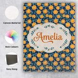 Personalised Name Detailed Orange Slice and Custom  Bespoke Interior Contemporary Canvas Wall Art Print Decor Picture Ready to Hang