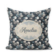 Custom Name Moonlit Forest and Abstract Circles on Dark Seamless Square Filled Cushion Throw Pillow Sofa Bed Home Decor Zip Washable UK Made