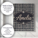 Personalised Name Monochrome Moon Phase Custom  Modern Room Accent Elegant Feature Canvas Wall Art Print Decor Picture Ready to Hang