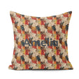 Custom Name Abstract Textured Paint Brush in Warm Tones Seamless Square Filled Cushion Throw Pillow Sofa Bed Home Decor Zip Washable UK Made