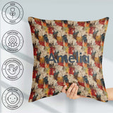 Custom Name Abstract Textured Paint Brush in Warm Tones Seamless Square Filled Cushion Throw Pillow Sofa Bed Home Decor Zip Washable UK Made