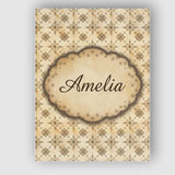 Personalised Name Classic Ornamental Tile Custom  Unique Gift Idea Elegant Feature Canvas Wall Art Print Decor Picture Ready to Hang