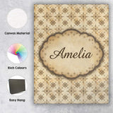 Personalised Name Classic Ornamental Tile Custom  Unique Gift Idea Elegant Feature Canvas Wall Art Print Decor Picture Ready to Hang