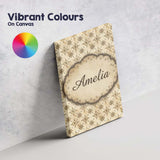 Personalised Name Classic Ornamental Tile Custom  Unique Gift Idea Elegant Feature Canvas Wall Art Print Decor Picture Ready to Hang