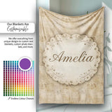 Vintage Grunge Texture Background Pattern in Neutral Tones Seamless  Personalised Custom Name Super Soft Fleece Blanket Bed Sofa Throw