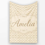 Minimal Spider Line Art Pattern on Vintage Beige Background  Personalised Custom Name Super Soft Fleece Blanket Bed Sofa Throw