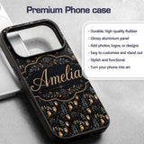Cute Woodland Owl Birds with Botanical Night Custom Name Protective Phone Case Mobile Cover Durable Everyday Smartphone Shock Resistant